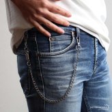 ウォレットチェーン 財布 喜平チェーン シンプル シルバー 大きめ 2クリップ 便利 ズボン アメカジ 財布紐 盗難防止 紛失防止 プチプラ メンズ 男性