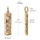 金属アレルギー対応 ペンダントトップ ハワイアンジュエリー 刻印無料 誕生石 純チタン ゴールドカラー バレルプレート Mサイズ チェーン別売り イオンプレーティング メンズ レディース プレゼント ハロウィン 【品番：TIP411-Y】
