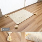 玄関マット 室内 45×60cm ライダ 洗える ルームマット タッセル付き 滑りにくい加工 厚さ約20mm ポリエステル ブラック イエロー ベッドサイド おしゃれ