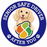 カーサイン 高齢者マーク SENIOR SAFE DRIVER カニンヘンダックスフンド マグネット 強力 直径13cm 肉球 日本製 車 ステッカー