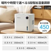 AI自動調湿 5L 気化式 加湿器 プラズマ 4重除菌 大容量 5段階調整 加湿器 ミストなし 湿度設定 上部給水 静音設計 空焚き防止 タイマー付き 卓上加湿器 無霧加湿器 省エネ 乾燥対策 アロマ対応 フィルター 空気清浄機