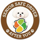 カーサイン 高齢者マーク SENIOR SAFE DRIVER ビションプー マグネット 強力 直径13cm 肉球 日本製 車 ステッカー