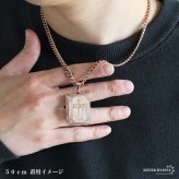 ステンレス ロケットネックレス HIPHOP 喜平チェーンネックレス ロケットペンダント クロスネックレス 写真 記念 思い出 50cm 60cm ピンク 十字架 6面カット メンズ 男性 金属アレルギー対応