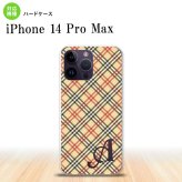 iPhone14 ProMax iPhone14 Pro Max スマホケース 背面ケース ハードケース チェック A ベージュ 赤 +アルファベット 2022年 9月発売 nk-i14pm-445i