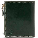 ベリーズヨーク　BELLIES YORK　コンパクト財布　二つ折り財布　BYTM1882GR　グリーン　緑色　ベジタブルタンニン　イタリアンレザー　牛革　”エイジングを楽しむ革小物”