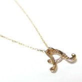 イニシャル ネックレス K18 ゴールド ダイヤモンド 0.01ct 一粒 ダイヤネックレス レディース ペンダント 18金 華奢 アルファベット A シンプル 人気 アクセサリー
