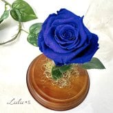 【天然ダイヤモンドの輝き】プリザーブドフラワー バラ 薔薇 ガラスドーム 2色 赤 青 ダイヤモンドローズ 花 ギフト プロポーズ 結婚式 記念日 誕生日 プレゼント 女性 妻 彼女 美女と野獣 サムシングブルー アモローサ 還暦祝い 退職祝い お祝い インテリア オブジェ Lulu＊s ルルズ