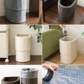 ゴミ箱 ダストボックス ラタン調 袋が見えない 隠す 洗える 15L Diario ディアリオ おしゃれ 宮武製作所 オシャレ 小型 軽量 軽い アジアンテイスト キッチン リビング 寝室 コンパクト スリム かわいい 半円 半楕円形 人工ラタン