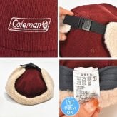 フライトキャップ Coleman コールマン キッズ 子供 子ども 帽子 コーデュロイ ボア 耳当て 耳あて つば付き おしゃれ かわいい 冬 防寒 暖かい アウトドア ブランド キャンプ 53-55cm 吸水 速乾 パイロットキャップ 黒 ブラック レッド 赤 カーキ アイボリー ネイビー 青