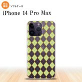 iPhone14 ProMax iPhone14 Pro Max スマホケース 背面ケースソフトケース アーガイル クリア 緑 2022年 9月発売 nk-i14pm-tp1408