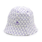 エムエルビーコリア MLB Korea バケットハット 帽子 ロサンゼルス ドジャース モノグラム パステル ドーム 32CPHA111 07V メンズ レディース ユニセックス ホワイト+バイオレット 海外正規品