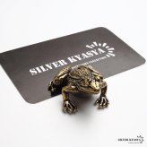 蛙 置物 飾り インテリア アンティーク ゴールド アニマル 爬虫類 ユニーク リアル 生き物 動物 標本 フロッグ 手のりサイズ レトロ アンティーク 卓上 デスク玄関