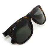 レイバン Ray-Ban サングラス ジャスティン ローブリッジフィット UVカット アイウェア ウェリントン スクエア 0RB4165F 865/87 55 メンズ レディース ユニセックス ラバーハバナ+ダークグレーポーラー 海外正規品