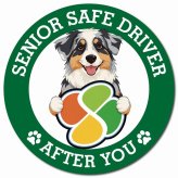 カーサイン 高齢者マーク SENIOR SAFE DRIVER オーストラリアンシェパード マグネット 強力 直径13cm 肉球 日本製 車 ステッカー