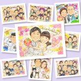 結婚式のプレゼントに、その人らしさを大切にした似顔絵です。修正無料・下書き確認付き。安心してご注文いただけます。 結婚式 似顔絵 ギフト 名入れ プレゼント 手描き 贈り物 結婚式 記念 婚礼 ウェディング ブライダル 新婦 両親 カップル 新郎 下書き確認 修正無料 名入れ 一生もの 親孝行 かわいい そっくり 一生もの 思い出 結婚式 ウェディング 感激 オリジナル キレイ 応援 米寿祝い