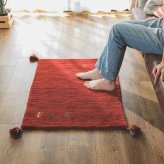 ラグ カーペット マット 玄関 玄関マット おしゃれ 40x60cm シンプルギャッベマット HOT対応 アヤカ 北欧 モダン シンプル デザイン かわいい かっこいい ギャッベ インド製 ホット 床暖 OK 送料無料 手織り 肌触り
