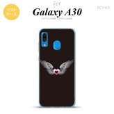SCV43 Galaxy A30 SCV43 スマホケース ソフト カバー 黒翼 ハート 黒 ピンク nk-scv43-tp467
