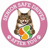 カーサイン 高齢者マーク SENIOR SAFE DRIVER メインクーン マグネット 強力 直径13cm 肉球 日本製 車 ステッカー