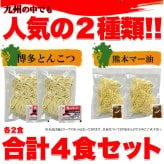九州ラーメン 食べ比べセット 2種 計4食入 ラーメン 生麺 ご当地ラーメン とんこつ マー油 ポスト投函便
