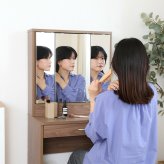メルル ドレッサー(三面鏡) スツール付き WH木目調 ホワイト・ブラウン 2色展開 鏡台 収納 おしゃれ シンプル 新生活 家具 インテリア 不二貿易