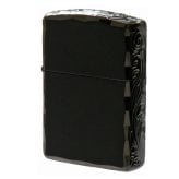 【名入れ】【送料無料】zippo ジッポーライター アーマー３面彫刻 流水紋 BK 両面コーナーシャインレイカット BNiミラー RYUSUI-BK オイルライター カッコイイ おしゃれ 彫刻 高級感 エレガント ギフト 誕生日 プレゼント [zRYUSUI-BK]