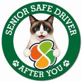 カーサイン 高齢者マーク SENIOR SAFE DRIVER スノーシュー マグネット 強力 直径13cm 肉球 日本製 車 ステッカー