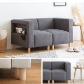 ソファ 座椅子 2人掛けワンルームでも無理なく置けるコンパクトサイズ♪2P 布地 2人用 sofa レトロ ミッドセンチュリー リビング 椅子