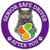 カーサイン 高齢者マーク SENIOR SAFE DRIVER シャルトリュー ステッカー シール 直径13cm 肉球 日本製 車