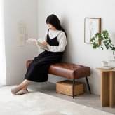 チェア 椅子 ダイニングベンチ 単品 幅110 ベンチ いす 合皮 ブラウン 茶 PVC おしゃれ モダン 北欧 シンプル 背もたれ インテリア 新生活