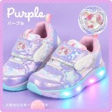 光る靴 女の子 スニーカー Double Star ダブルスター キッズ 子ども シューズ 16 17 18 cm 3歳 4歳 5歳 6歳 軽量 可愛い おしゃれ キラキラ ピカピカ 光る 柔らかい 軽い 子供靴 運動靴 ユニコーン 猫 ハート ホワイト パープル ミント ピンク 幼稚園 保育園 孫 プレゼント