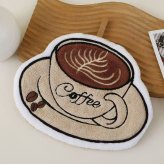タオル 4枚セット ループ付き ハンドタオル コーヒー柄 かわいい 珊瑚フリース 吸水 速乾 ふわふわ キッチンタオル 洗面所 トイレ おしゃれ カフェ風 インテリア 吊り下げタオル ミニタオル ギフト プレゼント