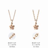 ゴールド ネックレス ハワイアンジュエリー ネックレス ピンクゴールド ネックレス プルメリア K14ピンクゴールド ダイヤモンド ジルコニア K14カットあずきチェーン太1.4mm ギフトラッピング可能 彼女 妻 女性 レディース プレゼント ハロウィン 【品番：CG-GP109R-CH1020】