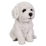 置物 woobia ウービア 犬 ビション お座りビションフリーゼ 白 幅18.5cm ふわふわ 白い犬 リアル 本物そっくり イギリス生まれ 職人手彩色 縁起物 戌年 玄関 インテリア 新築祝い 引っ越し祝い 開店祝い 出産祝い 誕生日 お祝い ギフト プレゼント 犬好き ビションフリーゼ好き