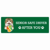 カーサイン 高齢者マーク SENIOR SAFE DRIVER ハイランドフォールド ステッカー シール 長方形 15x5cm 肉球 日本製 車