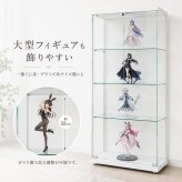 不二貿易 ガラスコレクションケース 幅60cm ハイタイプ 高さ119.5cm 4段 フィギュアケース 推し活収納 ガラス棚 ホワイト
