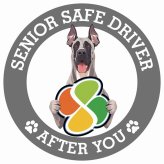 カーサイン 高齢者マーク SENIOR SAFE DRIVER グレートデン ステッカー シール 直径13cm 肉球 日本製 車