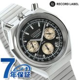 シチズン コレクション レコードレーベル ツノクロノ カスタム クオーツ 腕時計 ブランド メンズ 数量限定モデル クロノグラフ CITIZEN RECORD LABEL AN3700-54E アナログ ブラック 黒
