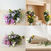 【花 お供え】【送料無料】生花　お供え花束＜洋花E＞ 法要 御仏前 ご希望の色合い イメージで 花屋さんの手作り 画像配信 メッセージカードOK 北海道・沖縄・九州・四国・中国・離島への配送は不可