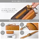 お財布スマホポシェット クロコダイル 牛革 レディース メンズ 本革 本物 財布 スマホショルダー キーリング 長財布 ポシェット ラウンドファスナー斜めがけ 軽量 男女兼用 プレセント ギフト 送料無料