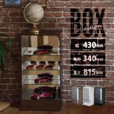 コレクションケース Mサイズ ONLS0416 フィギュアボックス 幅43cm 奥行34cm 高さ81.5cm リビング収納 背面ミラー コレクションケース 推し活 ディスプレイ ケース 角型 推し活 収納 ディスプレイ おしゃれ