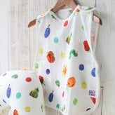 はらぺこあおむしダブルガーゼ スリーパー  | 新生児 スリーパー ガーゼスリーパー パジャマ 寝冷え 対策 新生児 ベビー 赤ちゃん 日本製 ガーゼ 綿100%