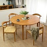 開梱設置無料 ダイニングテーブル 単品 120cm幅 木製 4人用 チーク無垢材 丸型 コンパクト 机 インテリア おしゃれ ナチュラル 天然木 北欧 カフェ 食卓 モダン ワックス仕上げ 新生活