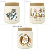 もふさんど モフサンド mofusand ステンレス スープポット 400ml 53-2156 53-2157 53-2158 スープジャー サメにゃん うさにゃん ホットケーキにゃん お弁当 保温 保冷 木目蓋 真空二重構造 コンパクト かわいい ランチ 通勤 通学 サメにゃん