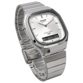 CASIO カシオ アナデジ ANA-DIGI クオーツ 腕時計 Edgy Collection AQ-240E-7A ユニセックス デュアルタイム シルバー 海外モデル [並行輸入品]