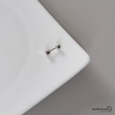 シルバー925 小ぶりピアス 極小 スタッドピアス シンプルピアス シルバー バーベル 小さめ ワンポイント ねじ式 表裏 円柱 メタル 片耳1点 レディース 女性 金属アレルギー対応 イヤリング