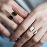 ステンレス ダブルスクエアオープンリング 18KGP 指輪 レディース メンズ ブラック ホワイト オープンリング スクエア モノトーン ゴールド デザインリング シンプル モード カジュアル