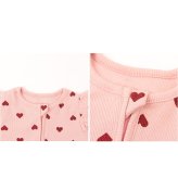 ロンパース 長袖 通販 パジャマ ベビー服 女の子 ルームウェア 赤ちゃん ジッパー フロントファスナー チャック おしゃれ オシャレ 肩フリル付き 出産お祝いギフト 可愛い かわいい 春秋冬用 部屋着 ギフト