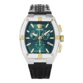 ヴェルサーチェ 腕時計 メンズ グリーン シルバー ゴールド ブラック 44.5mm VERSACE SPORTY TONNEAU GRECA クロノグラフ スイス製 メンズ腕時計 高級 ブランド おしゃれ プレゼント ギフト 卒業 入学 お祝い