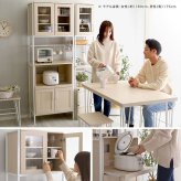 食器棚 ゴミ箱収納付き さわやかなオシャレスリム Frais-フレ- FRA-1860--WOK ホワイトオーク W64&times;D40&times;H183 cm ホームテイスト キッチン 白 ホワイト 幅 60 高さ 180 おしゃれ かわいい
