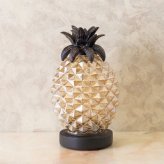 NEW Loire ロワール LED ランタン パイン[照明 インテリア 間接照明 卓上 ガラス パイナップル型 アンティーク調 おしゃれ 卓上ライト 電池式 かわいい 北欧 レトロ 雑貨 テーブルランプ ナイトライト 置物 ディスプレイ]
